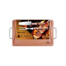 Kit churrasco 3 peças com garfo faca peixeira 39x25cm stolf