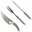 Kit Churrasco 3 Peças Faca Garfo Chaira Aço Inox Presente Kit Churrasco 3 Peças Faca Garfo Chaira Aço Inox Presente