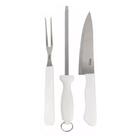 Kit Churrasco 3 Peças Garfo Chaira Faca Inox Nix House