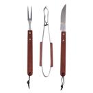 Kit Churrasco 3 Peças Garfo Faca Pegador Inox Nix House