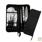 Kit Churrasco 7 Peças Com Estojo E Talheres Em Aço Inox