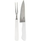 Kit Churrasco Aço Inox 2 Peças Cabo Branco NX089 NIX HOUSE
