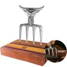 Kit Churrasco Cepo + Garra de Alumínio Fundido Garra de Urso Quadridente Desfiador para Churrasco