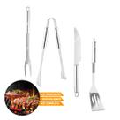 Kit Churrasco Clink 4 Peças Garfo, Faca, Pinça e Espátula Kit Churrasco Clink 4 Peças Garfo, Faca, Pinça e Espátula