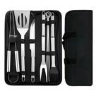 Kit Churrasco com 9 Peças em Aço Inoxidável + Bolsa de Armazenamento B-Max