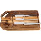 Kit Churrasco Completo Personalizado Com Desenho Tábua com Utensílios Presente Dia Dos Pais