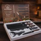 Kit Churrasco Conjunto 08 Peças Facas Gourmet Corte Navalha Antiaderente Premium Com Maleta Estojo P