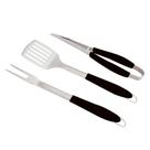 Kit Churrasco Em Inox Beef Club Preto 3 Peças - Fracalanza