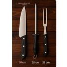 Kit Churrasco Faqueiro Faca Garfo e Chaira Kit 3 Peças