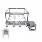 Kit Churrasco Giratório 4 Espetos Inox Brasa Grill para Churrasqueira 55cm Bivolt