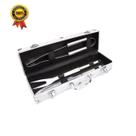 Kit Churrasco Inox 3 Peças Maleta Alumínio Premium 3 peças