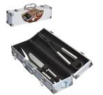 Kit churrasco inox 3pcs com maleta - Baratotal Store