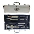 Kit Churrasco Inox c/ 4 Peças Flamengo Futebol Licenciado