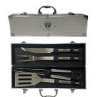 Kit Churrasco Inox c/ 4 Peças São Paulo SPFC Licenciado Kit Churrasco Inox c/ 4 Peças São Paulo SPFC Licenciado
