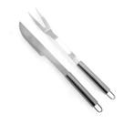 Kit Churrasco Inox Faca Jogo Conjunto Faca + Garfo 2 Unidades