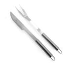 Kit Churrasco Inox Faca Jogo Conjunto Faca + Garfo 2 Unidades