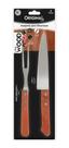 Kit Churrasco Jogo Garfo Faca De Madeira JJB Utilidades