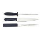 Kit Churrasco Mundial Faca Garfo Chaira 7800-3CH Master Line 8'' Preto