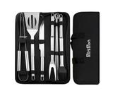 Kit Churrasco Profissional De Inox 9 Peças Faca + Acessórios