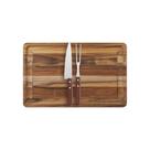 Kit Churrasco Stolf Teca Com Garfo E Faca - 48x30x2,6 Cm
