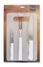 Kit Churrasco Tábua Garfo Trinchante Faca Aço Inox 4 Peças Kit Churrasco Tábua Garfo Trinchante Faca Aço Inox 4 Peças