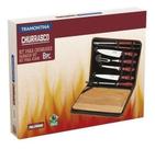 Kit Churrasco Tramontina Polywood 8 Pcs Inox Tabua E Estojo