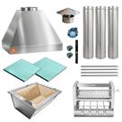 Kit Churrasqueira Gourmet Completa Inox 430 Grill Elevatório 4 Espetos 1537 P