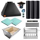 Kit Churrasqueira Gourmet Completa Preta Grill Elevatório 5 Espetos 1533 M