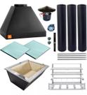 Kit Churrasqueira Gourmet Makeer Preta Grill S. Fundo 360 M