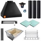 Kit Churrasqueira Gourmet Makeer Preta Grill S. Fundo 362 G