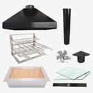 Kit Churrasqueira Gourmet P - Aço Galvanizado Preto