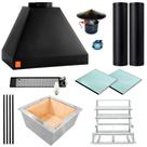 Kit Churrasqueira Gourmet Preta Makeer Grill Inox 2 Dutos 3147 PP
