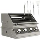 Kit churrasqueira inox a gas embutir 4 bocas + kit churrasco - mimo style