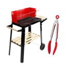 Kit Churrasqueira Salerno Vermelho e Pegador para Churrasco Estrutura Resistente e Praticidade no Manuseio Kit Churrasqueira Salerno Vermelho e Pegador para Churrasco Estrutura Resistente e Praticidade no Manuseio