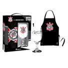 Kit churrasqueiro taca + avental - corinthians oficial licenciado