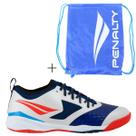 Kit Chuteira Futsal Penalty Max 1000 CBFS+Sacola Esportiva Cor:Vermelho+BrancoTamanho:40Gênero:Homem