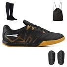 Kit Chuteira pra Quadra Futsal + Mochila + Meião e Caneleira