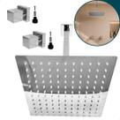 Kit Chuveiro Ducha 25x25cm Inox Cromada Cascata Teto 2 Acabamentos Para Registro Deca Docol Ducha Quadrada Chuveiro a Gás Ou Solar Quente Frio Kit Chuveiro Ducha 25x25cm Inox Cromada Cascata Teto 2 Acabamentos Para Registro Deca Docol Ducha Quadrada Chuveiro a Gás Ou Solar Quente Frio