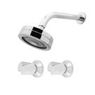 Kit Chuveiro Ducha Auto Limpante Redondo Cromado e Acabamento Registro Metal Luxo