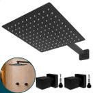 Kit Chuveiro Ducha Inox Preto 25x25cm Parede Cascata 2 Acabamentos Para Registro Padrão Deca Docol Ducha Quadrada Chuveiro a Gás Ou Solar Quente Frio Kit Chuveiro Ducha Inox Preto 25x25cm Parede Cascata 2 Acabamentos Para Registro Padrão Deca Docol Ducha Quadrada Chuveiro a Gás Ou Solar Quente Frio