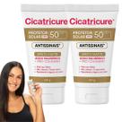 Kit Cicatricure Protetor Solar Facial FPS50 Antissinais Efeito Matte Ácido Hialurônico Pro Colageno