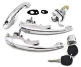 Kit Cilindro de Ignição Maçanetas das Portas Fecho do Motor e Alça do Capô Metal Cromado para Fusca a partir de 1978