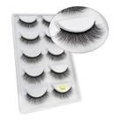 Kit Cílios Postiços 3d Estilo Mink 5 Pares Natural