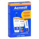 Kit Cimed Acnezil: 1 Sabonete Líquido 200ml, 1 Protetor Solar FPS 30 60g e 1 Gel Secativo 10g