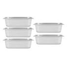 Kit Cinco Cubas Gastronomica Padrão Gn 1/3 150mm Inox sem Alça Weck