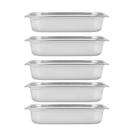 Kit Cinco Cubas Gastronomica Padrão Gn 1/3 65mm Inox sem Alça Weck
