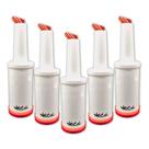 Kit Cinco Garrafas Store'n Pour 1 Litro Vermelha Weck