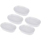 Kit Cinco Saladeiras de Melamina Oval 18 x 12 x 4,2cm WECK