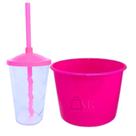 Kit Cinema 10 Balde Pipoca 1,5 + 10 Copos Transparente 400ml