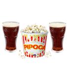 Kit Cinema 3 em 1 Balde de Pipoca 2L + 2 Copos de Refrigerante